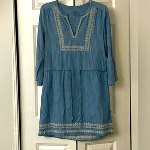 Vintage Denim Bohemian Mini Dress